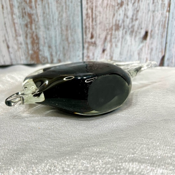 Jaakko Liikanen (JL) Clear Blown Art Glass Angel Fish Black Figurine - Picture 6 of 9